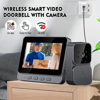 Sonnette de porte visuelle sans fil, écran de surveillance selfie, écran 4,3 pouces, interphone audio bidirectionnel, stockage local, installation facile, modèle M10