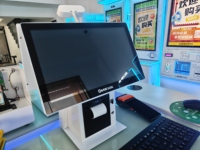 Komputer Kasir POS Layar Ganda untuk Manajemen Pusat Permainan Arcade Dengan Printer Struk dan Layar untuk Pelanggan