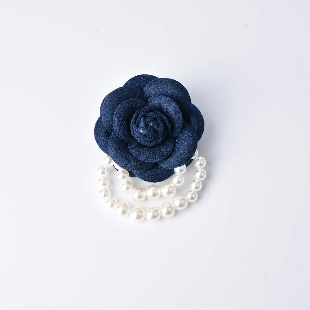 Double C Camellia Pearl Tassel Brooch Pin Women's Fashion Accessories Stylish Jewelry Brooches