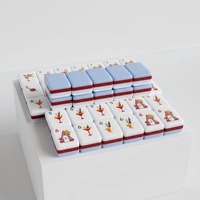 Ensemble de Mahjong Américain Tropical Brise d'Été Violette, 160 Tuiles, Acrylique 4 Couches, Grand Format, Prêt à Expédier