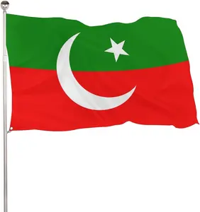 Print Custom Logo 3X5FT Outdoor Polyester Fabric Pakistan Tehreek-e-Insaf pti flag