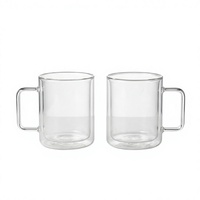 Tasse à café/thé en borosilicate de 480 ml avec logo personnalisé, faite à la main, pour cadeaux d'entreprise et kits de bienvenue promotionnels