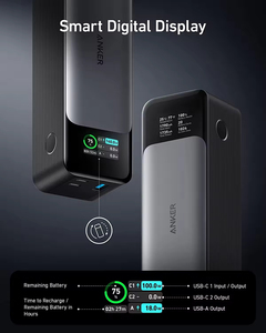 Banco de Energía <span class=keywords><strong>Anker</strong></span> <span class=keywords><strong>737</strong></span> (PowerCore 24K) de Alta Capacidad, 24000mAh, Cargador Portátil de 3 Puertos con Salida de 140W y Pantalla Digital Inteligente - Product Image 3