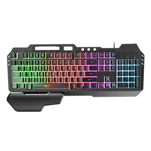Popular Design IMICE GK-700 104 Keys Metal Backlit Gaming Wired Suspended Illuminated Keyboard With Hand Rest
