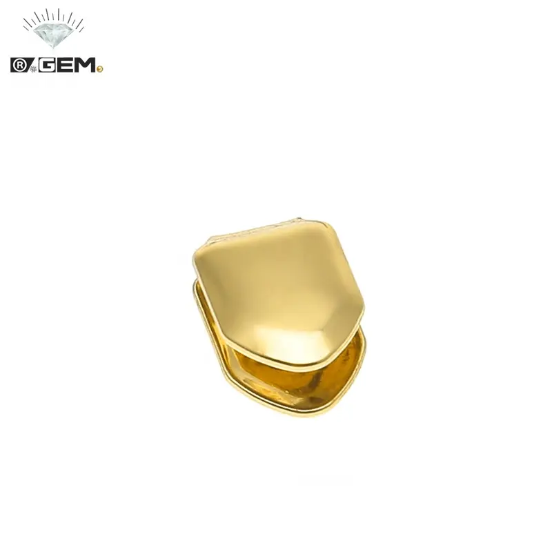 R.Gem. Hip Hop 18K Plated Gold Plated Single Mouth Teeth Grillz Teeth for Party