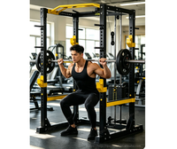 Rack de musculation multifonctionnel commercial avec barre de traction et rangement pour plaques de poids pour salle de sport