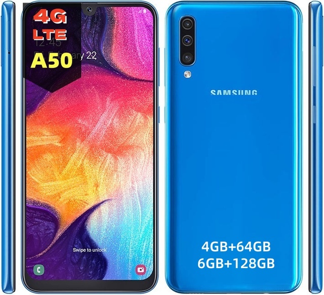 Refurbished Sumsung A50 4G LTE Android Smartphone Unlocked Original 99% New 6.4" Super AMOLED 4000mAh Cheap Wholesale for Sale