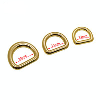 Konektor Cincin D Logam Berlapis Emas 13mm 15mm 20mm Gesper Paduan Seng untuk Tali Tas, Tas Tangan, Pakaian, Grosir Kustom