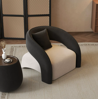 Moderner Akzent-Sessel mit Gebogenem Rahmen Zweifarbig Gepolsterter Einzelner Freizeit-Loungesessel für Wohnzimmer