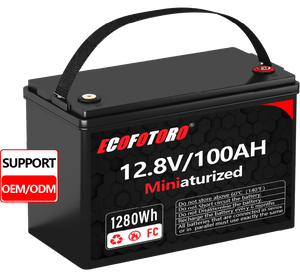 Batería ECOFOTORO Mini de Litio 12v 100Ah 1280whM, Paquete de Baterías Prismáticas de Iones de Litio para Sistemas Fuera de la Red, Embarcaciones y Almacenamiento de Energía - Product Image 1