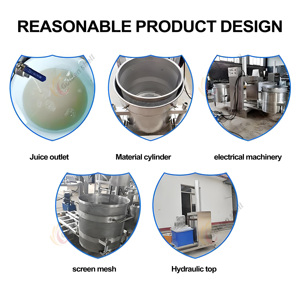 Prensa en frío hidráulica de grado alimenticio Maquina Para Suco a Frio para sistema de alto rendimiento de jugo de uva y manzana de granada - Product Image 4
