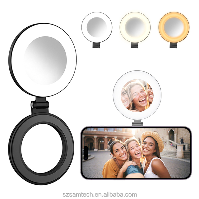 High Quality Magnetic LED Selfie Ring Fill Light with Mirror Folding Light for Selfies /Photography/TikTok/Video