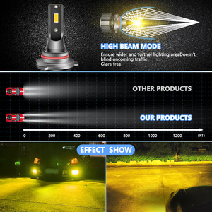 Ampoules de phares antibrouillard <span class=keywords><strong>LED</strong></span> CSP 3570 jaune doré 3000K |   Phares <span class=keywords><strong>LED</strong></span> 12V 50W H11 H3 9006 880 PSX26W à allumage instantané pour voitures - Product Image 5