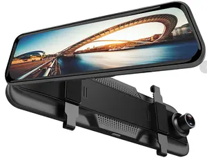 9,66 Zoll Touchscreen 1080p Auto-DVR-Recorder wasserdicht Rückspiegel Auto-Dashkamera Doppelrekord mit Nachtversion