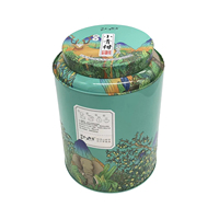 Boîte de rangement hermétique ronde en métal avec double couvercle pour thé, haute qualité, en promotion
