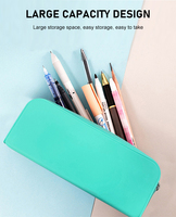 Trousse d'école boîte à crayons pour enfants étui grande capacité sac en Silicone Silicone souple personnalisé bleu pochette à crayons sac à stylo