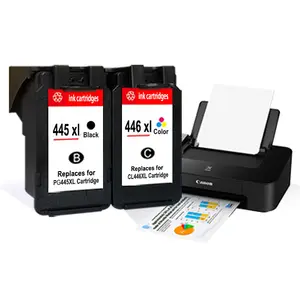 Hicor 445xl Pg-445xl Pg-445 Pg445 Xl Pg445xl Pg 445 Cl-446xl Cl-446 Cl 446 Black Remanufactured Ink Cartridge For Canon Pixma