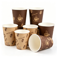 Gobelets en papier à paroi simple pour usage familial, avec logo personnalisé, jetables, multi-paquet pour la maison et la cuisine au quotidien