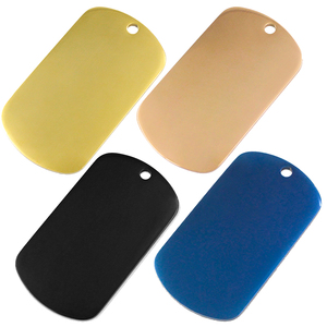 Dogtag thép không gỉ vuông nhôm Laser thép không gỉ vòng tròn khắc đen thăng hoa xương Vòng cổ Dog Tag - Product Image 4