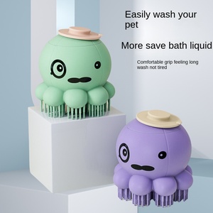 Cepillo de Baño de Silicona de Grado Alimenticio con Dispensador de Líquido Automático, Diseño de Pulpo Adorable, Masaje Suave, Depósito de Champú (500 ml) para Perros/Gatos - Product Image 6