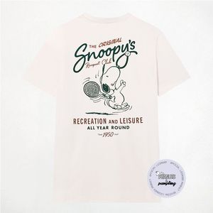 <strong>Snoopy</strong> Racquet Club <strong>T</strong>-<strong>Shirt</strong> White Unisex Adult Medium Recreation And Leisure - Product Image 1