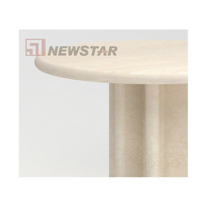 Natural Oval <strong>Round</strong> Stone Coffee <strong>Tables</strong> Custom Hotel Simple Reception Desk Luxury Home Travertine Marble <strong>Dining</strong> <strong>Table</strong> - Product Image 6