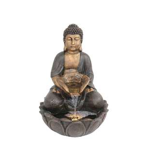 Ornements de <span class=keywords><strong>jardin</strong></span> Statue de <span class=keywords><strong>Bouddha</strong></span> apaisante Fontaine Zen Fontaine de <span class=keywords><strong>Bouddha</strong></span> Cascade à 2 niveaux pour terrasse arrière-cour - Product Image 1