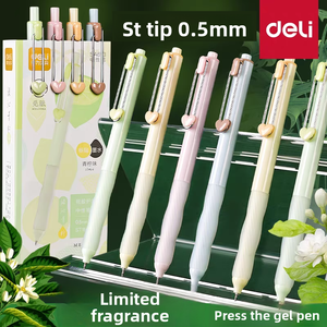 Deli Geparfumeerde Zwarte Inktgelpen Met 0.5Mm Intrekbare Tip Glad Hoge Esthetische Waarde Voor Huiswerkexamens Van Studenten Eenvoudig Ontwerp - Product Image 2