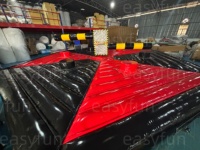 Wipeout gonflable en PVC de 8 m pour team building extérieur, avec 3 réglages de vitesse, idéal pour la location événementielle