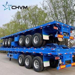 30-50 टन फ्लैटबेड कंटेनर ट्रेलर 3 एक्सल्स 20 फीट/40 फीट सेमी ट्रेलर स्टील सामग्री बिक्री के लिए - Product Image 4