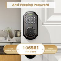 Arpha D180 Home Outdoor Porte en bois étanche Anti-Peeking Mot de passe Déverrouillage Alarme de batterie faible Serrure intelligente à pêne dormant automatique