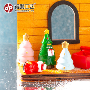 Miniaturas de Resina de Navidad, Decoraciones de Escena Navideña, Adornos de Casa de Nieve y Árbol para Exhibición Festiva - Product Image 5