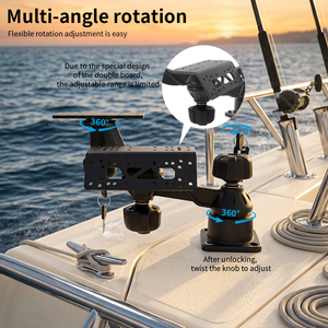 VINmounts Soporte 3 Pantallas Fish Finder GPS Sonar, Aluminio Marino, Ajustable, con Bloqueo Antirrobo - Product Image 3