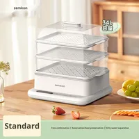 Zemkon Machine à petit-déjeuner tout-en-un Cuiseur à vapeur électrique à trois couches Pot à vapeur multifonctionnel pour la cuisine