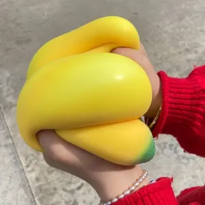 Jumbo Squishy Banana Simulation Giant Squeezing Stress Ball Slow <b>Rebound</b> Toy Silicone for Teens Stress Relieving Gift Home Decor - Product Image 4