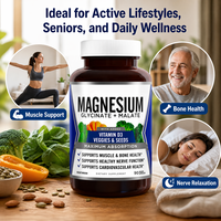 Capsules de glycinate de magnésium végétaliennes à marque privée OEM / Complément de glycinate de magnésium / Comprimés de glycinate de magnésium