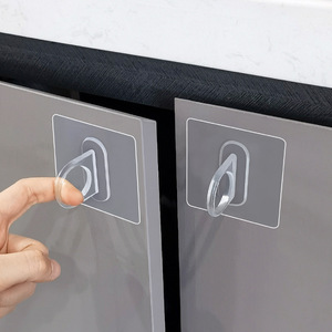 Manijas ocultas para puertas de armario, forma de anillo, plástico transparente, fácil instalación, diseño minimalista para cajones y armarios - Product Image 1
