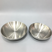 Assiettes à double paroi épaissies en acier inoxydable 304 de 26 cm pour snacks, pâtes, salades, desserts, steaks et grillades, assiettes à gâteaux