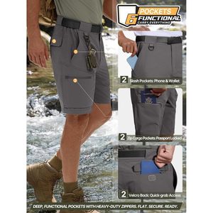 FOXA Men's Cargo Hiking Shorts With Belt Lightweight Quick Dry Tactical Shorts With Pockets For Casual Work Golf - Product Image 6