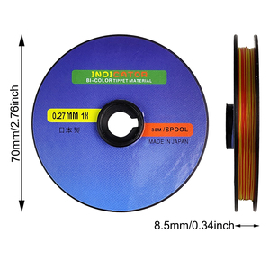 Pêche à la mouche Tippet Leaders Ligne de pêche Bicolore Haute Visibilité Indicateur de morsure de <span class=keywords><strong>nymphe</strong></span> européenne 4.8LB-13.7LB 30m/Spool B10 - Product Image 2