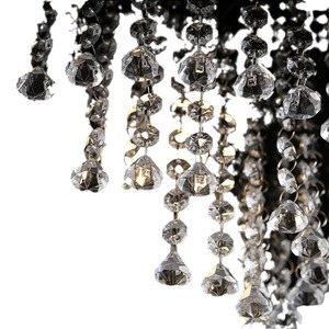 Retro Industrial Crystal Chandelier Round Black Led <b>Light</b> Source E26 Switch Control For Bars Cafes Restaurants <b>Lofts</b> - Product Image 2