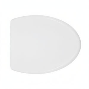 Siège de toilette rond blanc avec charnières en plastique, design minimaliste pour toilettes - Product Image 3