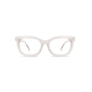 Fournisseur manufacturier haut de gamme Montures de lunettes optiques de luxe Logo personnalisé Designer de mode Lunettes en acétate pour femmes