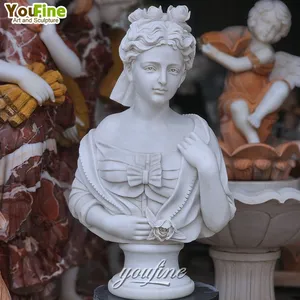 Testa di figura donna in marmo scultura da giardino moderna a grandezza naturale all'aperto