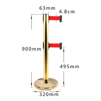 Poteau de signalisation rétractable en acier inoxydable 201, type borne de contrôle de foule, pour application routière