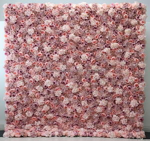 L06767 Vente en gros pas cher <span class=keywords><strong>Prix</strong></span> Mariage Soie Artificielle Rouge Rose Bourgogne Rose Blanc Vert Toile de Fond Fleur Mur Pour Décoration - Product Image 4