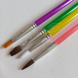 Ensemble de pinceaux d'artiste de peinture bricolage pour enfants avec poignée en plastique coloré cheveux en nylon pour projets d'art pour enfants - Product Image 1