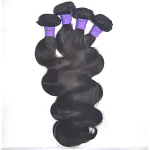 Desain Terbaru 100G Rambut Brasil Hitam Tanpa Pengolahan Kimia Crochet Rambut Bundel Rambut Virgin Gelombang Tubuh