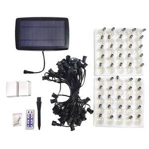 Guirnalda de Luces Solares G40 para Exteriores, 25/30/50 LED, Luces Colgantes para Patio, Bistro, Jardín, Valla, Guirnalda Solar con Fuente LED - Product Image 2