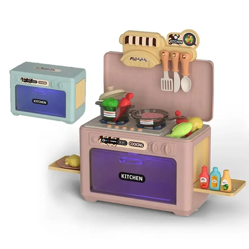 Produk penjualan terbaik mainan dapur 2023 Set memasak mainan Oven Microwave makanan